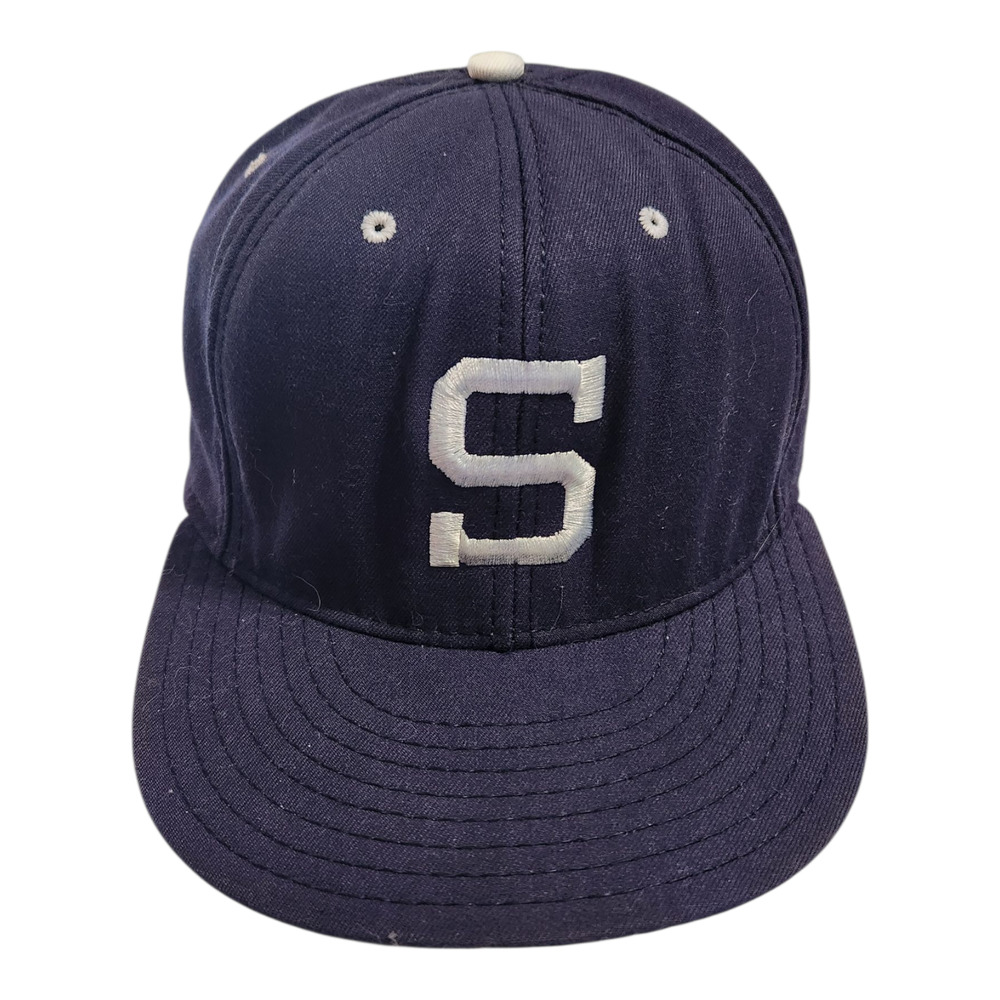 University Square Mens Navy Blue Embroidered S Baseball Hat Size 7 1/2 USA Made